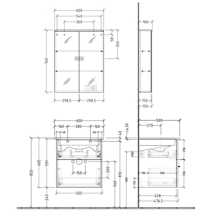 Sanipa 3way Möbelset inkl. Spiegelschrank 