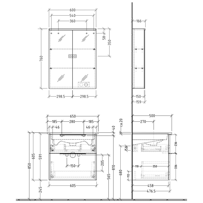 Sanipa 3way Möbelset inkl. Spiegelschrank 
