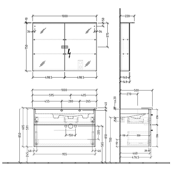 Sanipa 3way Möbelset inkl. Spiegelschrank 
