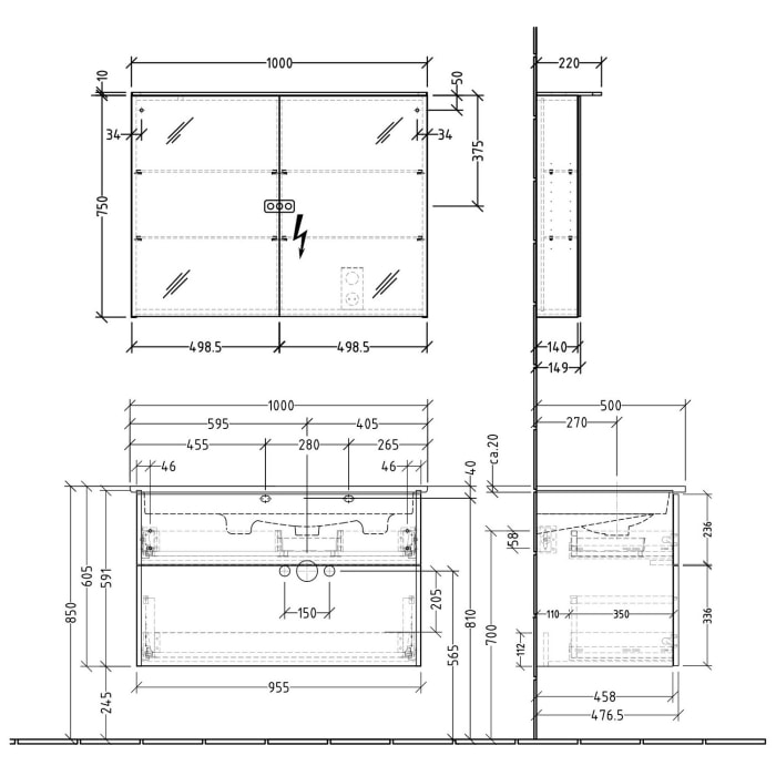 Sanipa 3way Möbelset inkl. Spiegelschrank 