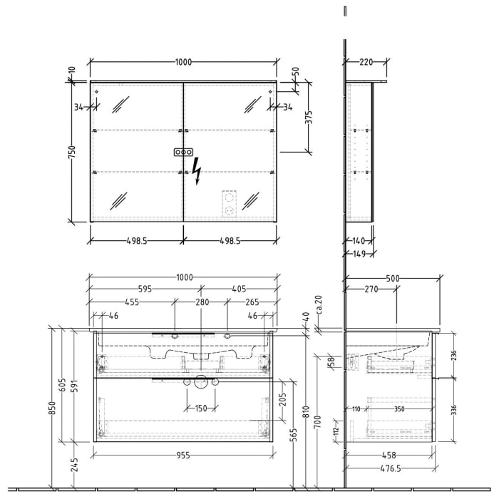 Sanipa 3way Möbelset inkl. Spiegelschrank 