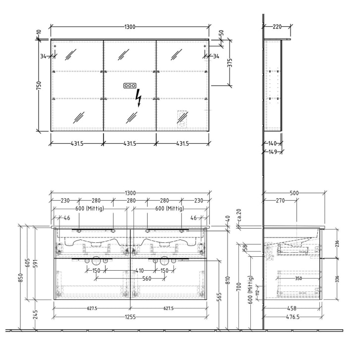Sanipa 3way Möbelset inkl. Spiegelschrank 