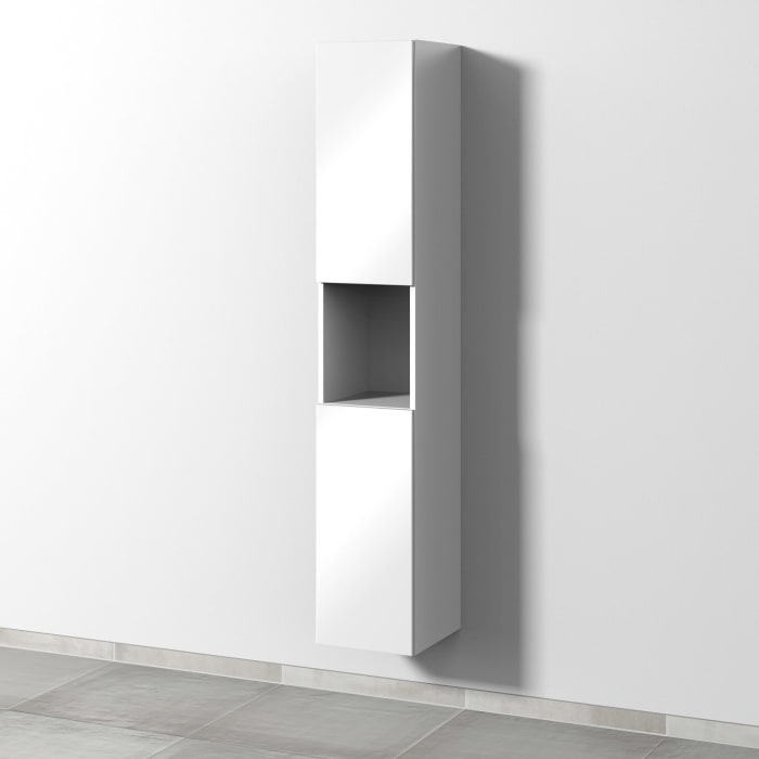 Sanipa 3way Hochschrank 30 cm, 1 offenes Fach, 2 Türen mit Türanschlag links, mit Push to open