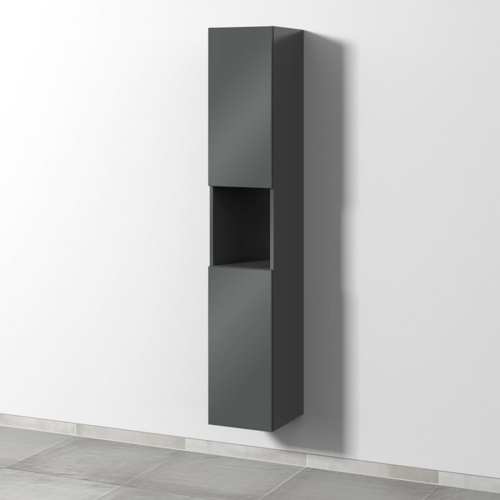 Sanipa 3way Hochschrank 30 cm, 1 offenes Fach, 2 Türen mit Türanschlag links, mit Push to open