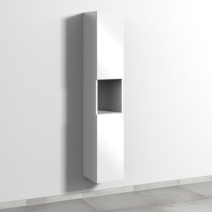 Sanipa 3way Hochschrank 30 cm, 1 offenes Fach, 2 Türen mit Türanschlag rechts, mit Push to open