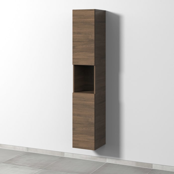 Sanipa 3way Hochschrank 30 cm, 1 offenes Fach, 2 Türen mit Türanschlag links, mit Push to open