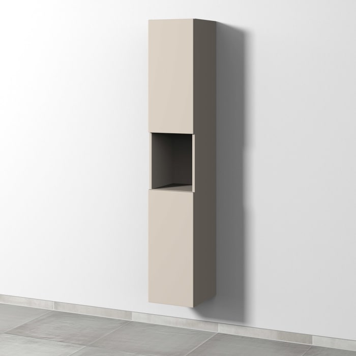 Sanipa 3way Hochschrank 30 cm, 1 offenes Fach, 2 Türen mit Türanschlag links, mit Push to open