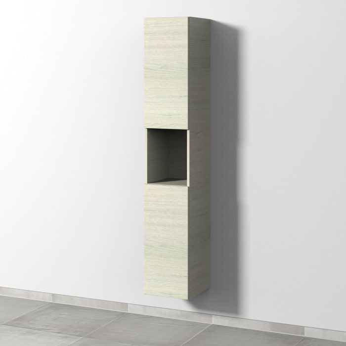 Sanipa 3way Hochschrank 30 cm, 1 offenes Fach, 2 Türen mit Türanschlag links, mit Push to open