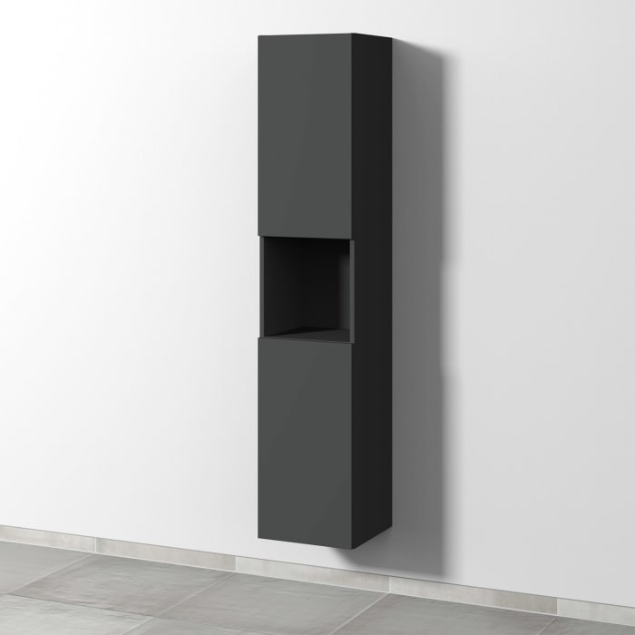 Sanipa 3way Hochschrank 35 cm, 1 offenes Fach, 2 Türen mit Türanschlag links, mit Push to open