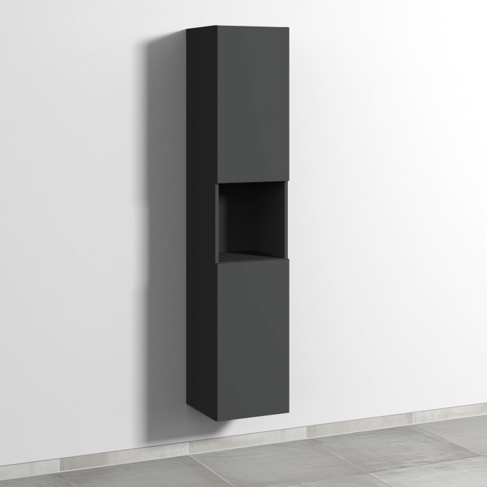 Sanipa 3way Hochschrank 35 cm, 1 offenes Fach, 2 Türen mit Türanschlag rechts, mit Push to open