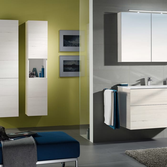 Sanipa 3way Hochschrank 35 cm, 1 offenes Fach, 2 Türen mit Türanschlag links, mit Push to open