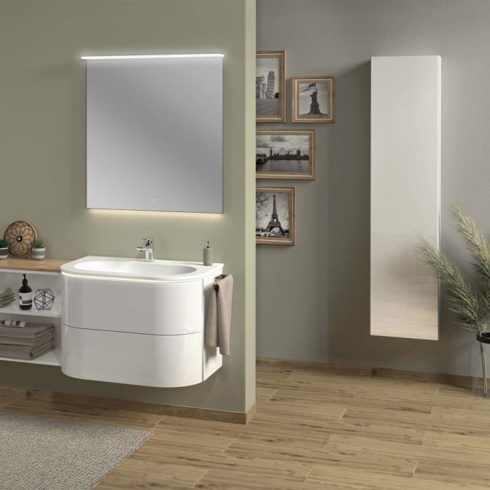 Sanipa 3way Hochschrank 35 cm tiefenreduziert , 1 Tür mit Türanschlag links