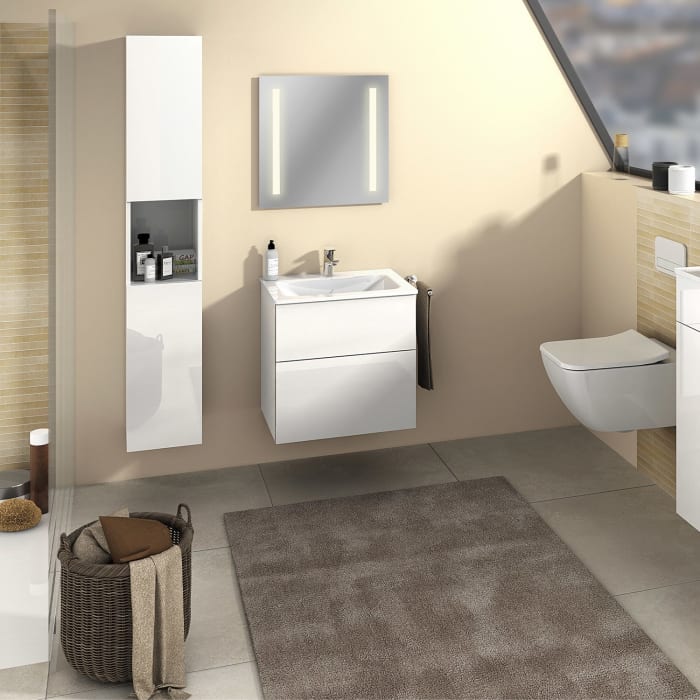 Sanipa 3way Hochschrank 35 cm, 1 offenes Fach, 2 Türen mit Türanschlag links, mit Push to open