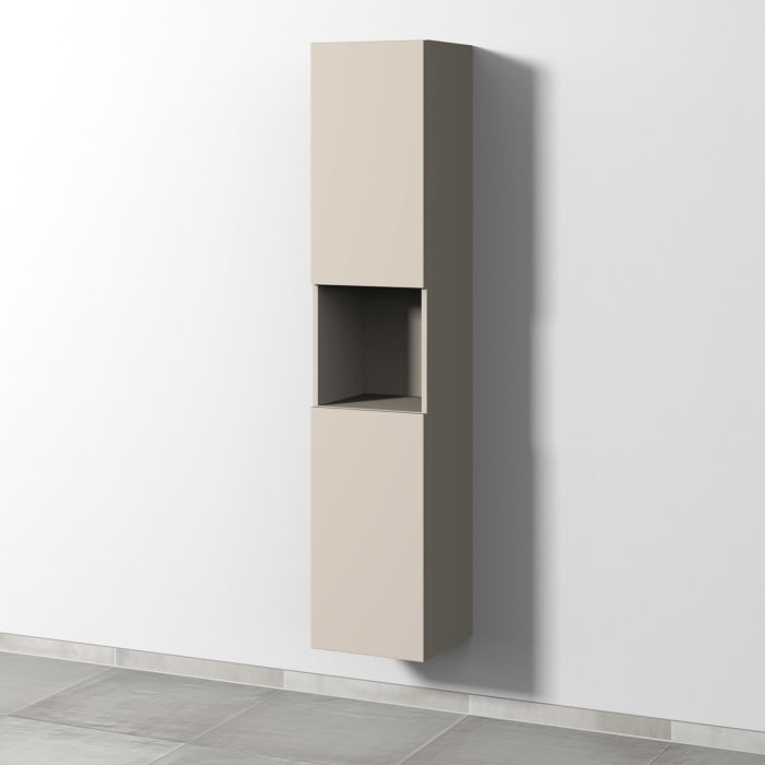 Sanipa 3way Hochschrank 35 cm, 1 offenes Fach, 2 Türen mit Türanschlag links, mit Push to open