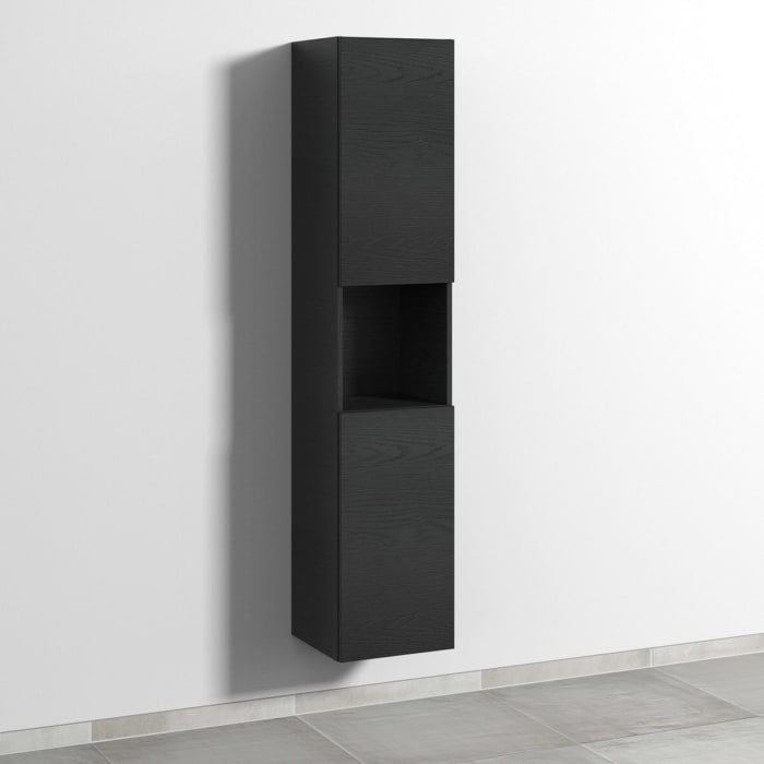 Sanipa 3way Hochschrank 35 cm, 1 offenes Fach, 2 Türen mit Türanschlag rechts, mit Push to open