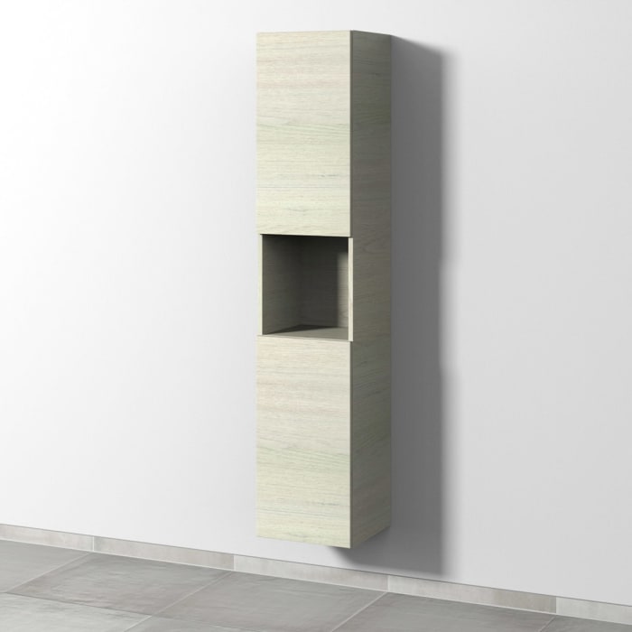 Sanipa 3way Hochschrank 35 cm, 1 offenes Fach, 2 Türen mit Türanschlag links, mit Push to open