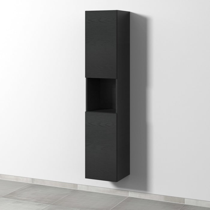 Sanipa 3way Hochschrank 35 cm, 1 offenes Fach, 2 Türen mit Türanschlag links, mit Push to open