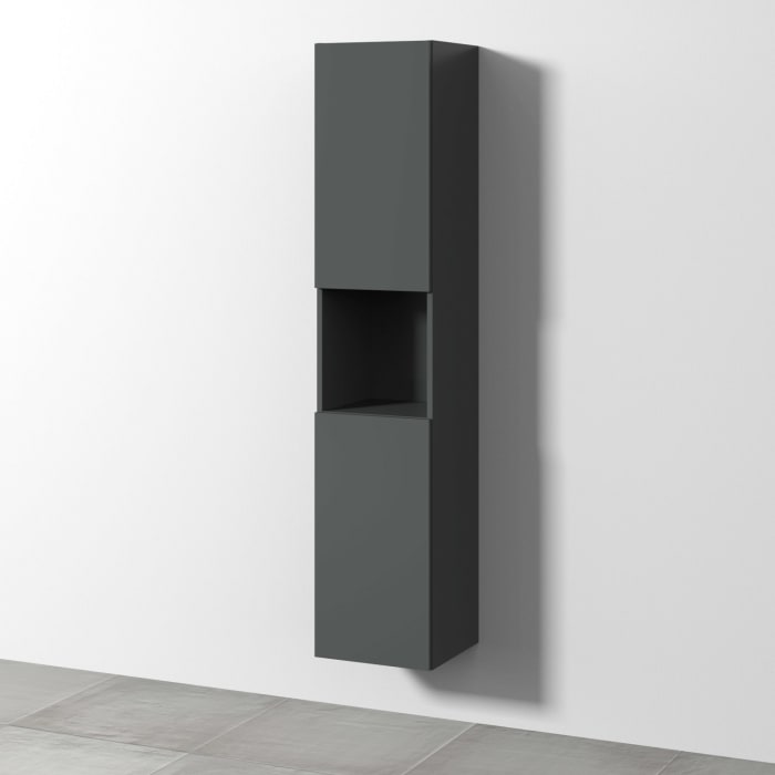 Sanipa 3way Hochschrank 35 cm, 1 offenes Fach, 2 Türen mit Türanschlag links, mit Push to open