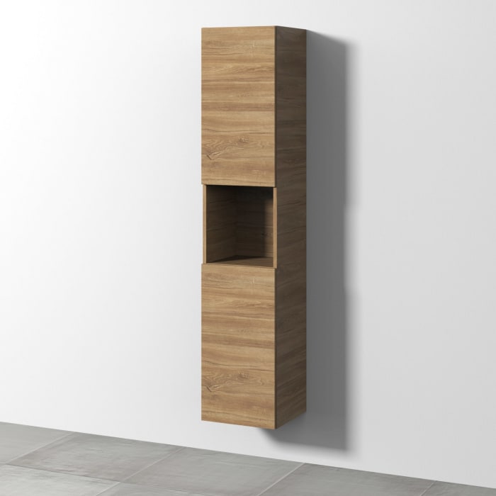 Sanipa 3way Hochschrank 35 cm, 1 offenes Fach, 2 Türen mit Türanschlag links, mit Push to open