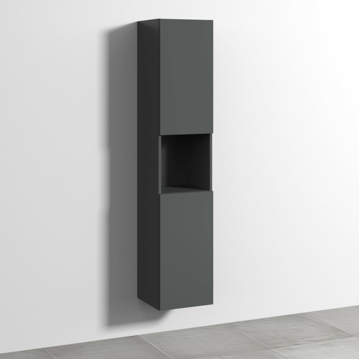 Sanipa 3way Hochschrank 35 cm, 1 offenes Fach, 2 Türen mit Türanschlag rechts, mit Push to open