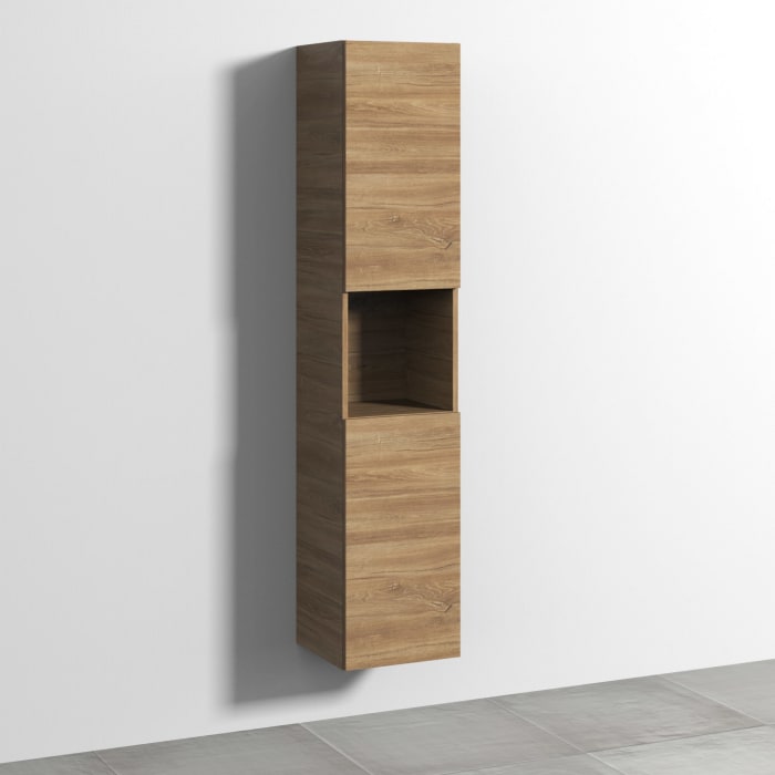 Sanipa 3way Hochschrank 35 cm, 1 offenes Fach, 2 Türen mit Türanschlag rechts, mit Push to open