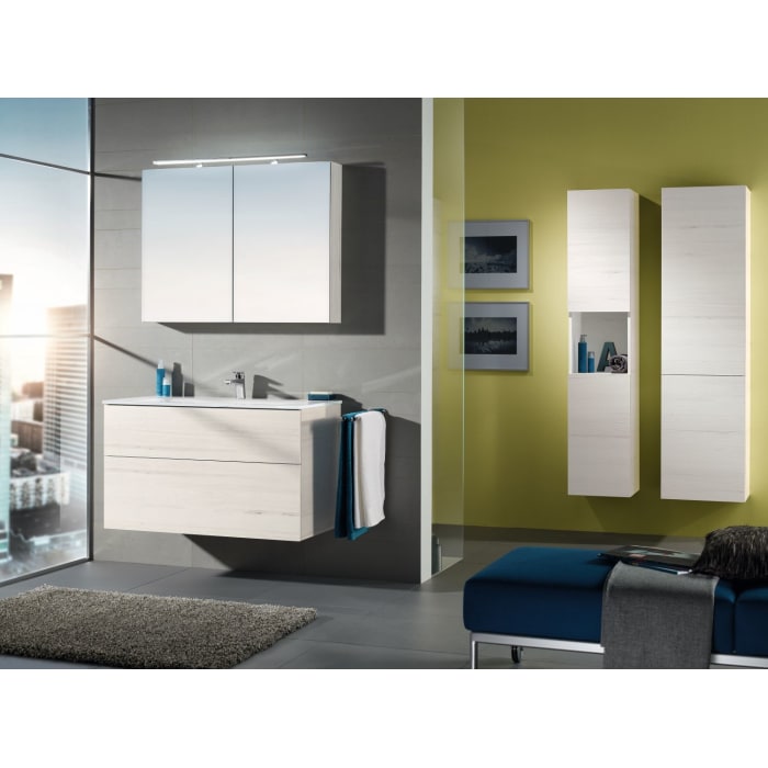 Sanipa 3way Hochschrank 35 cm, 1 offenes Fach, 2 Türen mit Türanschlag rechts, mit Push to open