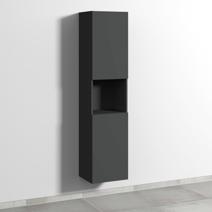 Sanipa 3way Hochschrank 40 cm, 1 offenes Fach, 2 Türen mit Türanschlag rechts, mit Push to open