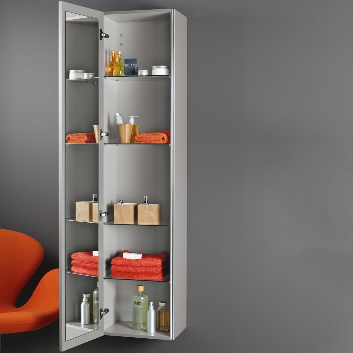 Sanipa 3way Hochschrank 40 cm, 1 Tür mit Türanschlag links und Innenspiegel