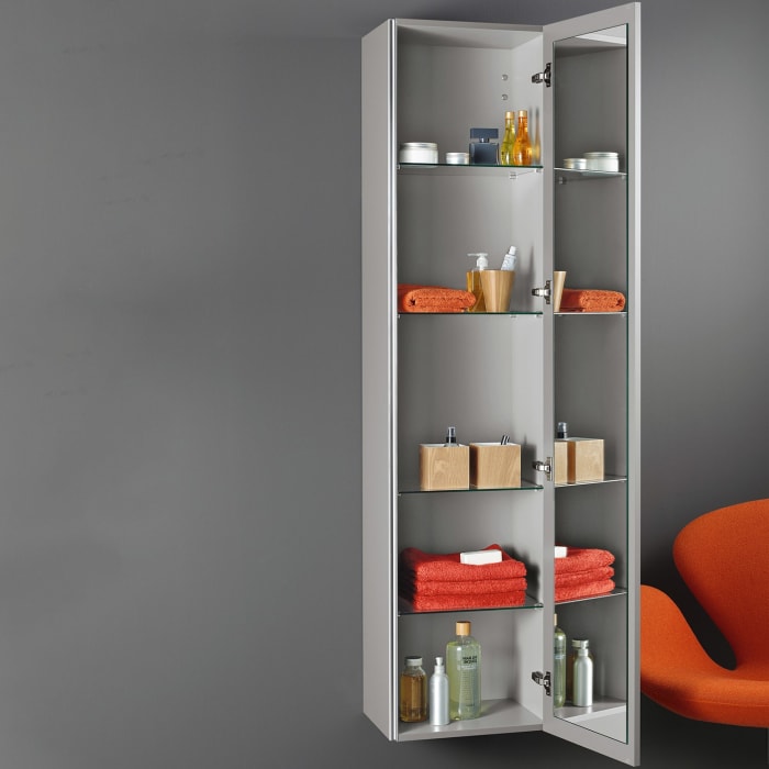 Sanipa 3way Hochschrank 40 cm, 1 Tür mit Türanschlag rechts und Innenspiegel