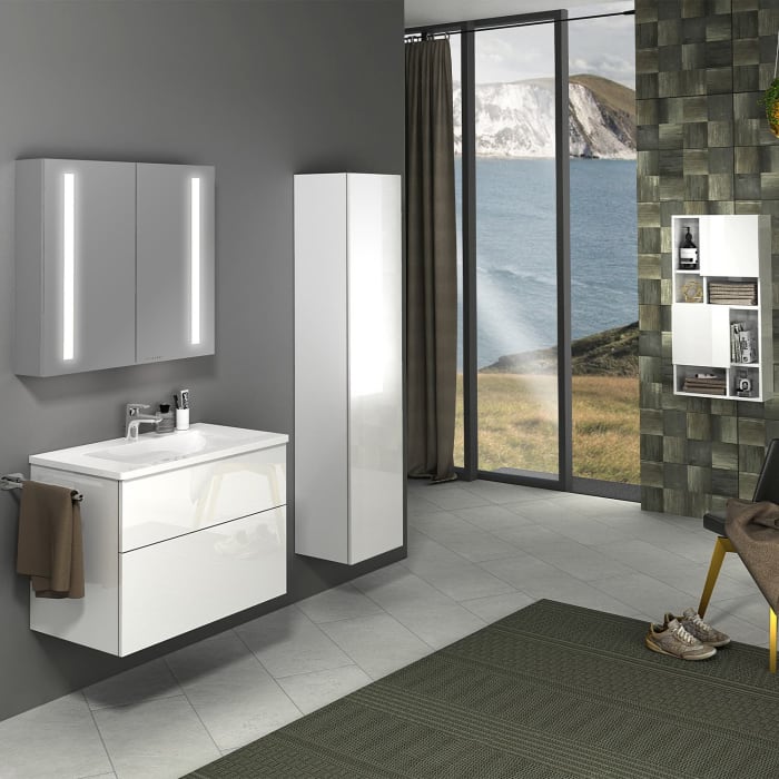 Sanipa 3way Hochschrank 40 cm, 1 Tür mit Türanschlag rechts mit Push to Open