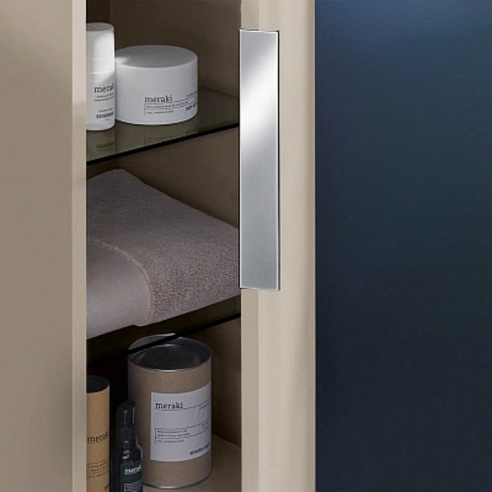 Sanipa 3way Hochschrank 40 cm, 1 offenes Fach, 2 Türen mit Türanschlag rechts, mit Aufsatzgriff