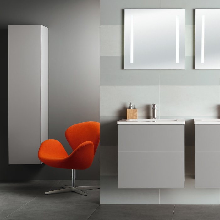 Sanipa 3way Hochschrank 40 cm, 1 Tür mit Türanschlag links und Innenspiegel