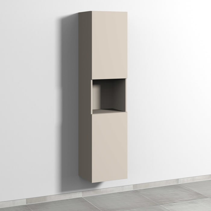 Sanipa 3way Hochschrank 40 cm, 1 offenes Fach, 2 Türen mit Türanschlag rechts, mit Push to open