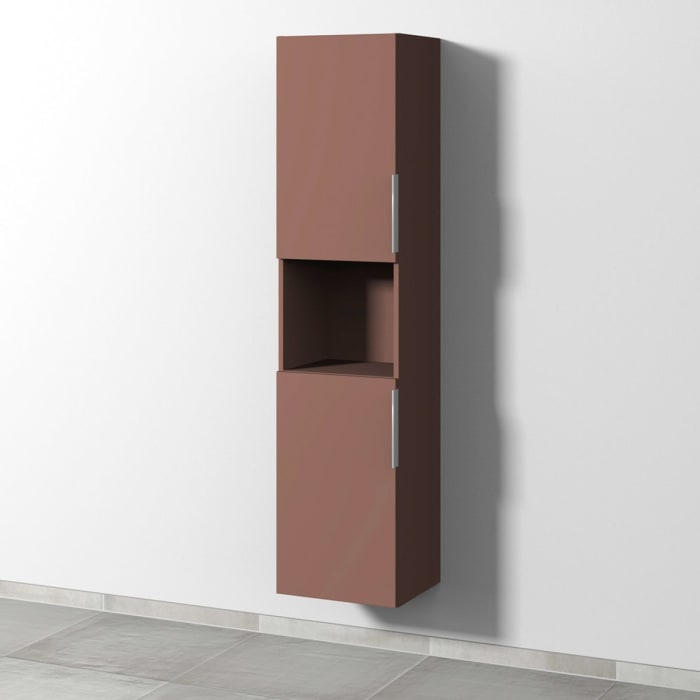 Sanipa 3way Hochschrank 40 cm, 1 offenes Fach, 2 Türen mit Türanschlag links, mit Aufsatzgriff