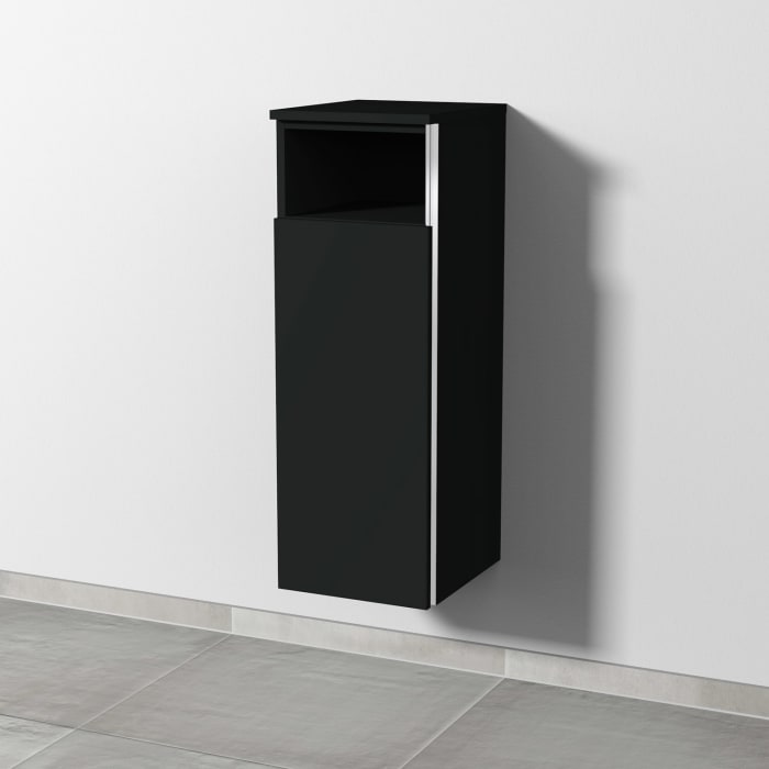 Sanipa 3way Mittelschrank 30 cm, 1 Tür mit Anschlag links, 1 offenes Fach, mit Griff-Leiste