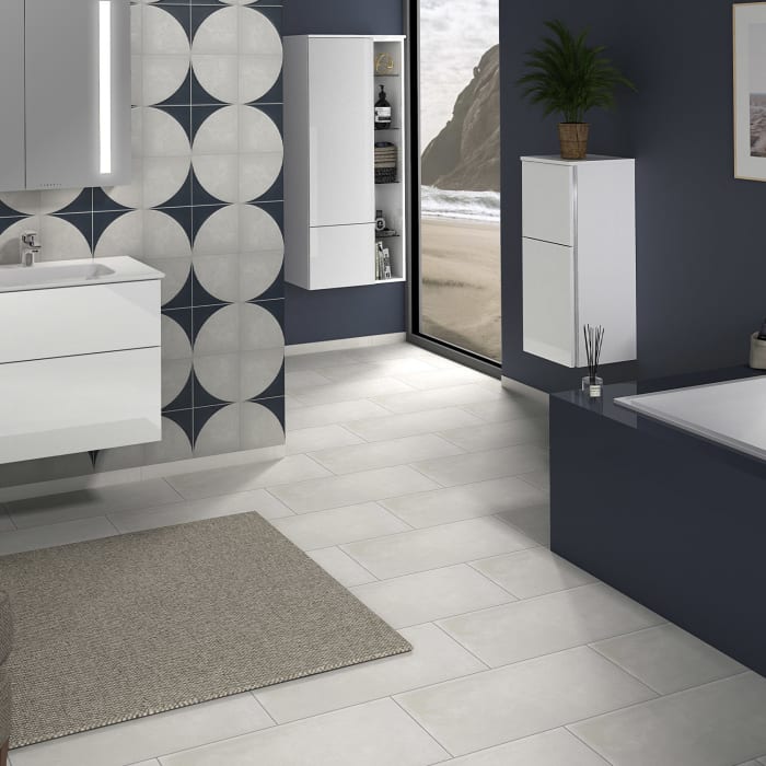 Sanipa 3way Mittelschrank 30 cm, 1 Tür mit Anschlag links, 1 Auszug, mit Griff-Leiste