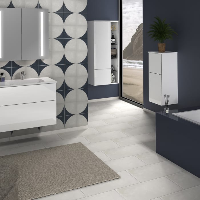 Sanipa 3way Mittelschrank 30 cm, 1 Tür mit Anschlag links, 1 Auszug, Push to open