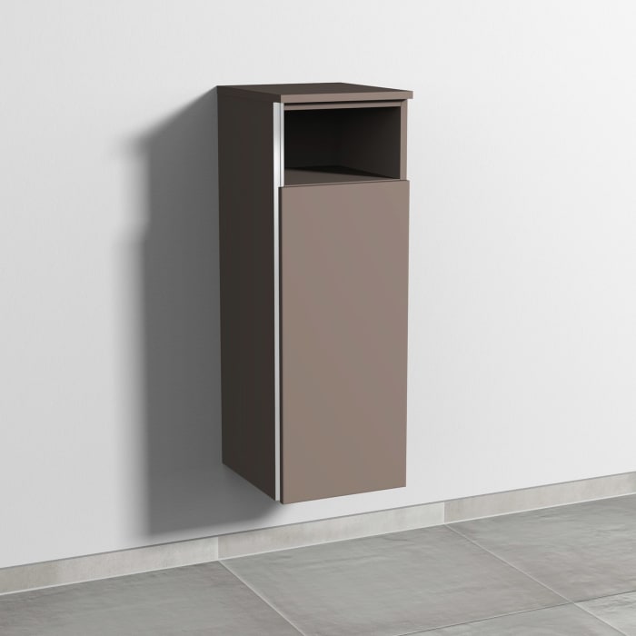 Sanipa 3way Mittelschrank 30 cm, 1 Tür mit Anschlag rechts, 1 offenes Fach, mit Griff-Leiste