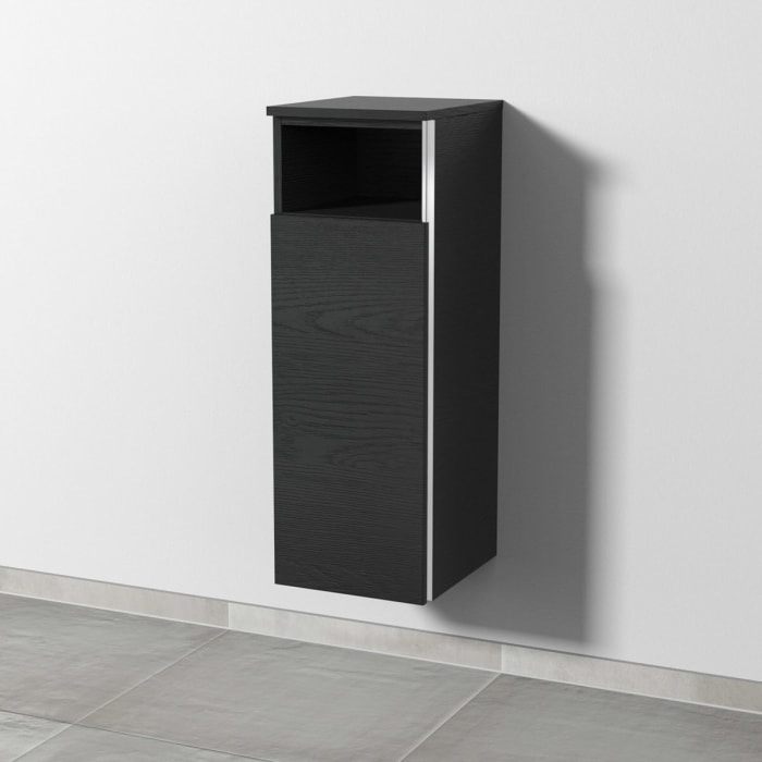 Sanipa 3way Mittelschrank 30 cm, 1 Tür mit Anschlag links, 1 offenes Fach, mit Griff-Leiste