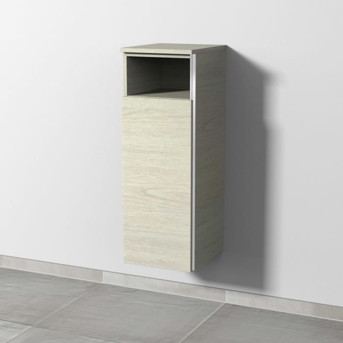 Sanipa 3way Mittelschrank 30 cm, 1 Tür mit Anschlag links, 1 offenes Fach, mit Griff-Leiste