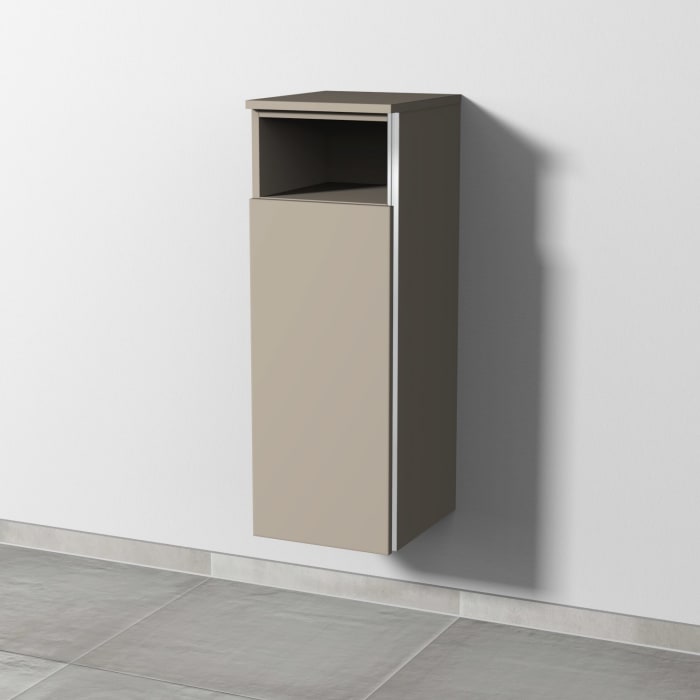 Sanipa 3way Mittelschrank 30 cm, 1 Tür mit Anschlag links, 1 offenes Fach, mit Griff-Leiste