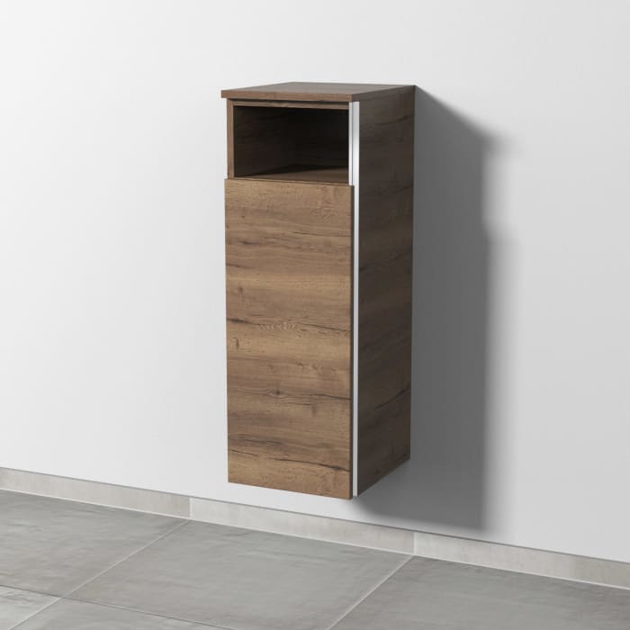 Sanipa 3way Mittelschrank 30 cm, 1 Tür mit Anschlag links, 1 offenes Fach, mit Griff-Leiste