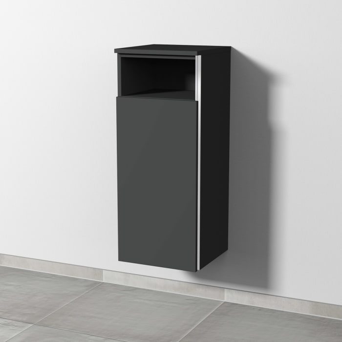 Sanipa 3way Mittelschrank 35 cm, 1 Tür mit Anschlag links, 1 offenes Fach, mit Griff-Leiste