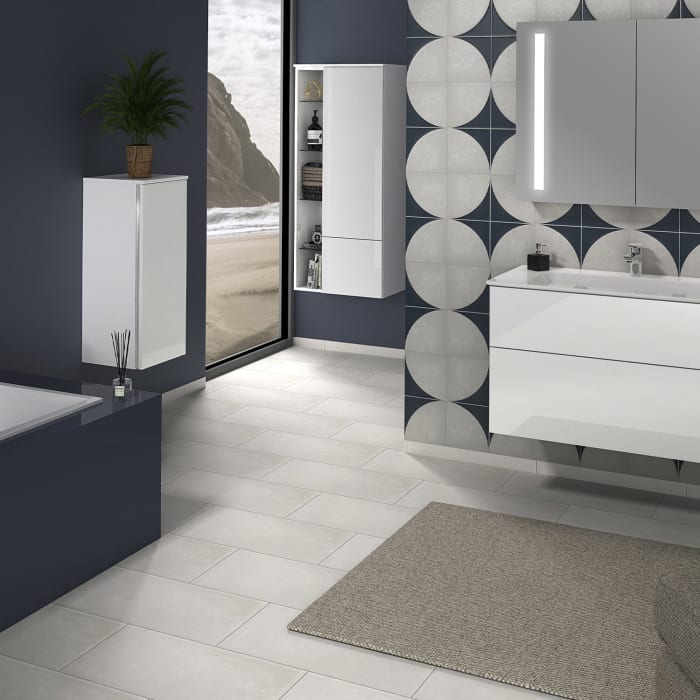 Sanipa 3way Mittelschrank 35 cm, 1 Tür mit Anschlag rechts, mit Griff-Leiste