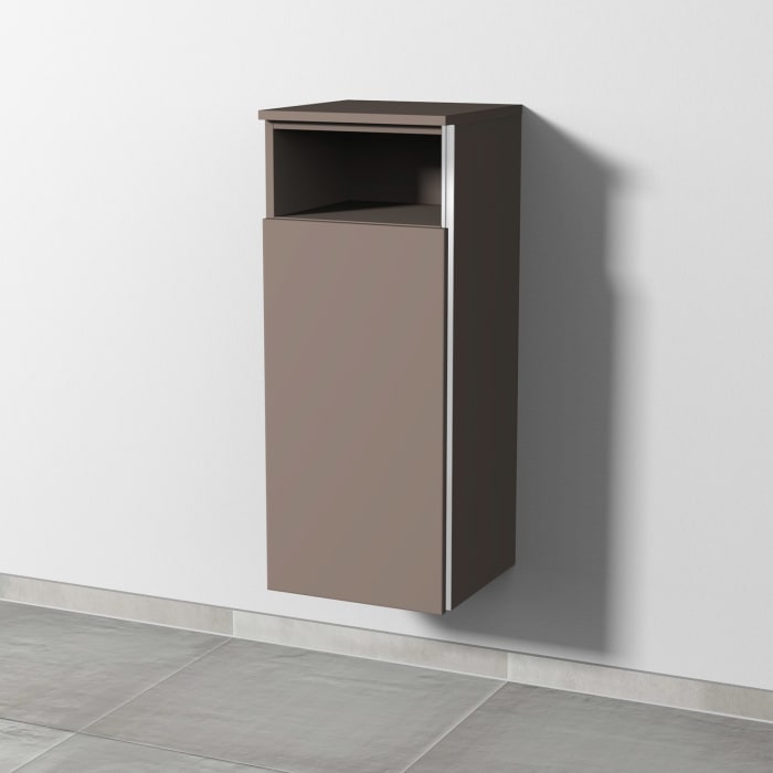 Sanipa 3way Mittelschrank 35 cm, 1 Tür mit Anschlag links, 1 offenes Fach, mit Griff-Leiste