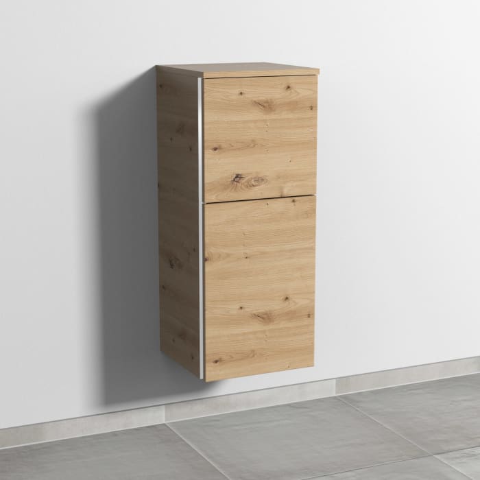 Sanipa 3way Mittelschrank 35 cm, 1 Tür mit Anschlag rechts, 1 Auszug, mit Griff-Leiste