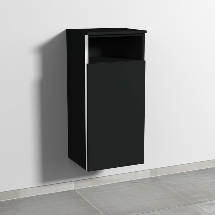 Sanipa 3way Mittelschrank 40 cm, 1 Tür mit Anschlag rechts, 1 offenes Fach, mit Griff-Leiste