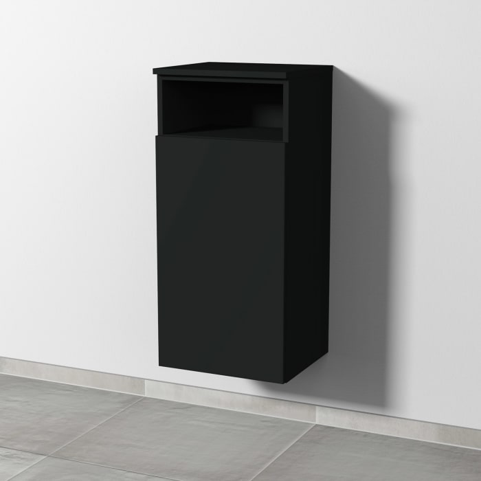 Sanipa 3way Mittelschrank 40 cm, 1 Tür mit Aschlag links, 1 offenes Fach, Push to open