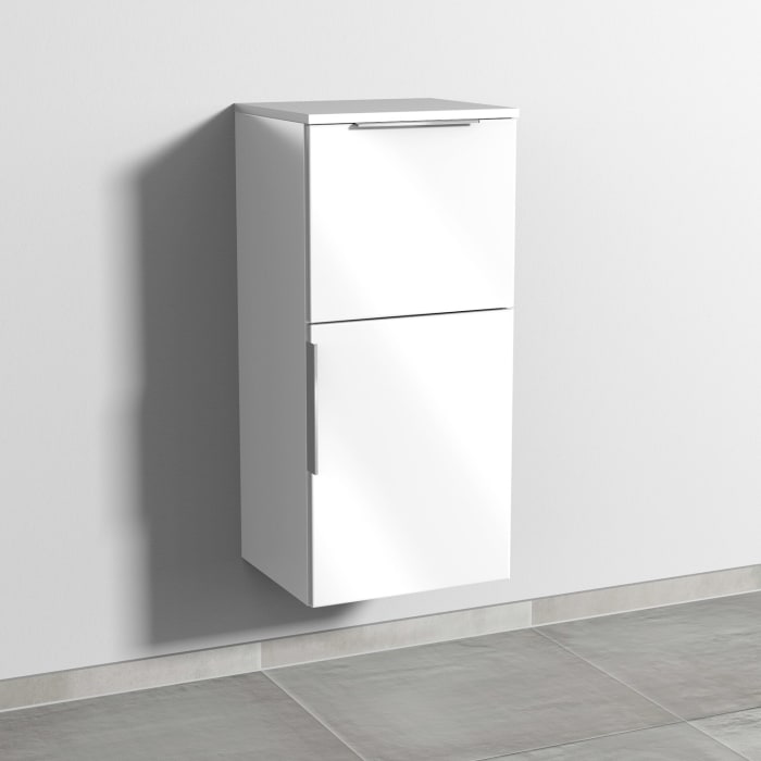 Sanipa 3way Mittelschrank 40 cm, 1 Auszug, 1 Tür mit Anschlag rechts, mit Aufsatz-Griff