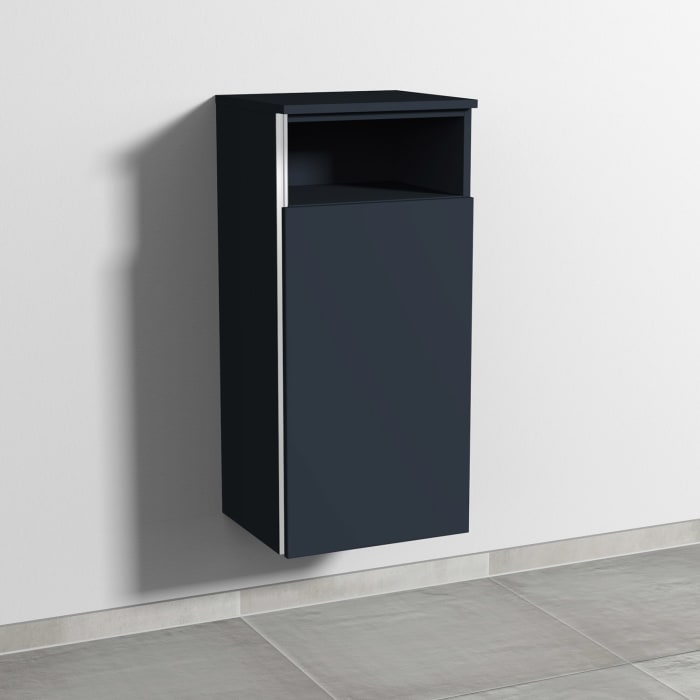 Sanipa 3way Mittelschrank 40 cm, 1 Tür mit Anschlag rechts, 1 offenes Fach, mit Griff-Leiste